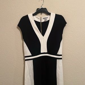 Chic Black & White business casual work dress